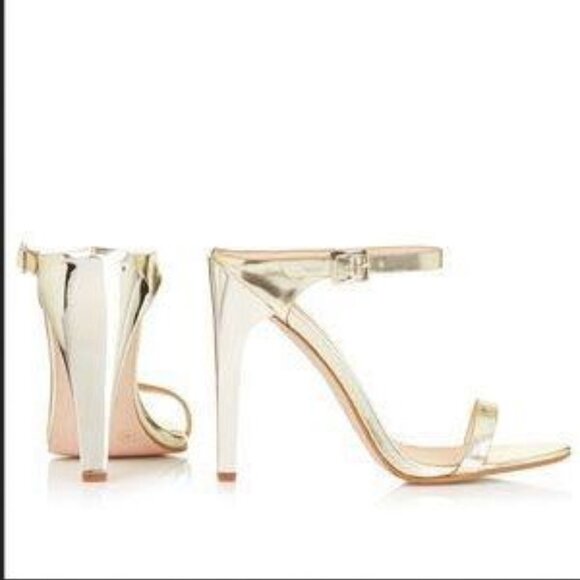 Topshop Gold High Heel Slip On Strappy Sandals, New, 7.5 - Picture 1 of 15